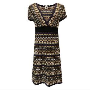 M Missoni Multicolor Geometric Knit Dress Size 4 Sleeveless Merino Wool Italy‎